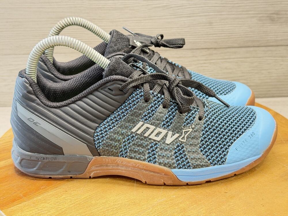 Inov8 F-Lite 260 Knit Blue Gum Sole. Womens Size 8